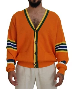 DSQUARED2 Sweater Orange Cotton Long Sleeves Men Cardigan IT48/US38/M 1070usd - Picture 1 of 11