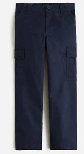 New Crewcuts Boys Stretch Twill Cargo Pants 12 Navy Blue Cotton Pockets J Crew - Picture 1 of 3