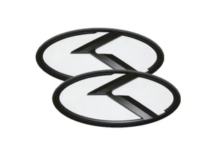 3D K Logo Emblem White & Black 2pc (Fits: KIA 2011-2020 Optima K5) - Picture 1 of 7
