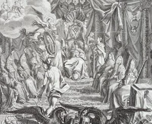 GIOVANNI AUGUSTO CORVINIO - Elezione Carloi VI - Acquaforte del 1720 - Foto 1 di 2