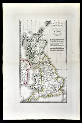 Карта 1818 D'Anville Британские острова римский период Лондиниум Адрианская стена Англия  - Изображение 1 из 4