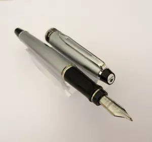 STYLO PLUME WATERMAN EXPERT ACIER GT GRIS ECRITURE M LOGO NANTES N155 - Imagen 1 de 12