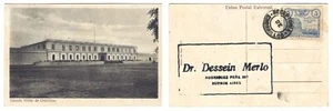 Peru 1925 Postcard Chorrillos Escuela Militar to Buenos Aires w/Postal Tax Stamp - Picture 1 of 3