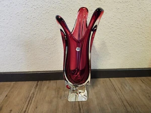 Murano Sommerso Glas Vase Italy Venetian Glas Century Zipfelvase Vintage 40cm!! - Bild 1 von 8