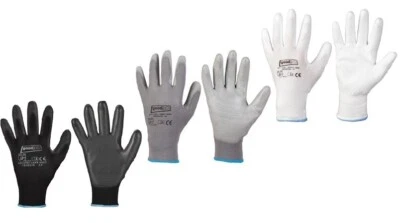 Montage Arbeitshandschuhe in weiß oder grau Gr. 6 bis 11, für Werkstatt u Garten - Bild 1 von 4