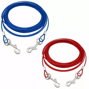 Pet Dog Tie Out Cable Lead Leash Wire for Garden & Camping 6ft 10ft 20ft 30ft - Picture 1 of 3