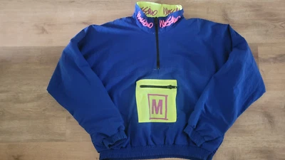 Como Nuevo DE COLECCIÓN Finales de los 80 MOSSIMO Anorak Voleibol Cortavientos Azul Voltio Rosa SURF Foto 1 de 4