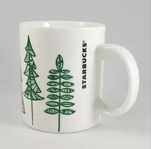 Tazza caffè Starbucks 2015 albero di Natale vacanza verde e bianco tazza 12 once - Foto 1 di 6