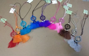 Wholesale set of 10 CAR CHARMS, Dreamcatchers ,hand made in Mexico,Necklace - Picture 1 of 4