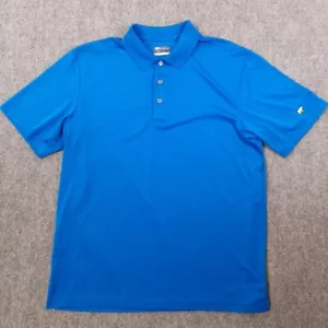 Jack Nicklaus Shirt Mens L Blue Polo Golf 2 Button Activewear Athleisure Preppy - Picture 1 of 8
