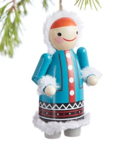 Ornament Blue Cozy Kid Wood World Market  - Picture 1 of 3