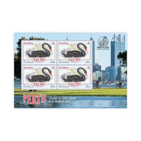 Australia 2022 -  Black Swan - Perth Stamp & Coin Show, Minisheet MNH Cover