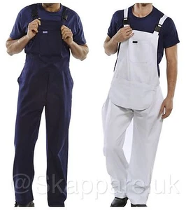 Lätzchen und Klammer Overalls Dekorateure Maler Overalls Latzhosen zum Selbermachen weiß blau - Bild 1 von 5
