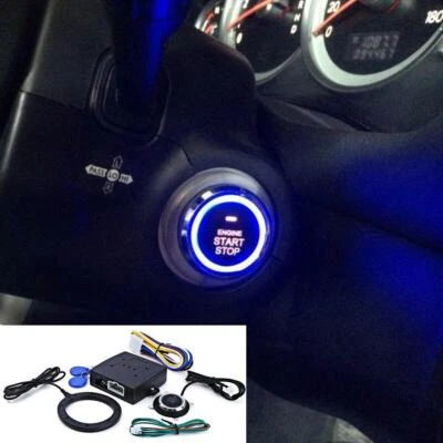 Car Alarm System Smart Keyless Entry Engine RFID Lock Push Start Button Remote - Image 1 of 4
