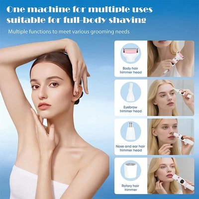 Wet and Dry Razor Women's Body Trimmer Painless Shaver Leg Face Hair Removal - image 1 of 4