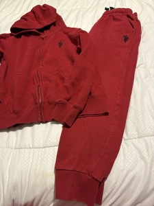 U.S. Polo Assn. Boys- Red Sweatshirt & Pants-Size 10/12 - Picture 1 of 9