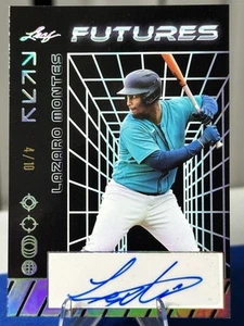 2024 LEAF FUTURES LAZARO MONTES AUTO 04/10 Blue ink Mariners - Picture 1 of 2