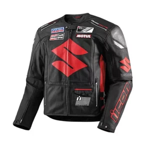 Suzuki Racing Motorcycle Jacket - Biker Leather Riding Gear for Men Street & Tra - Picture 1 of 7