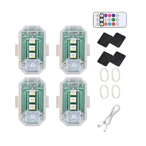 4Pcs Wireless LED Strobe Light 8 Colors for Drone Motorcycle Car Safety Lights - Picture 1 of 15
