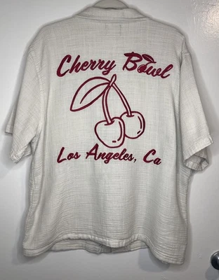 Camisa para hombre Pacsun talla XL Cherry Bowl Los Angeles algodón crema Foto 1 de 4