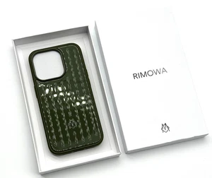 Rimowa iPhone 15 Pro Case – Olive Green Luxury Grooved Cover, Slim Durable Fit - Picture 1 of 4