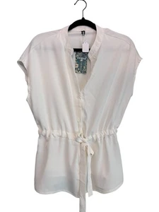 Cicibird Women’s Button Down Blouse Casual Peplum Top Dressy Work Blouse M NWT - Picture 1 of 5
