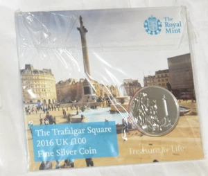 2016 Trafalgar Square 100 Pound Fine Silver Coin Royal Mint - Picture 1 of 4