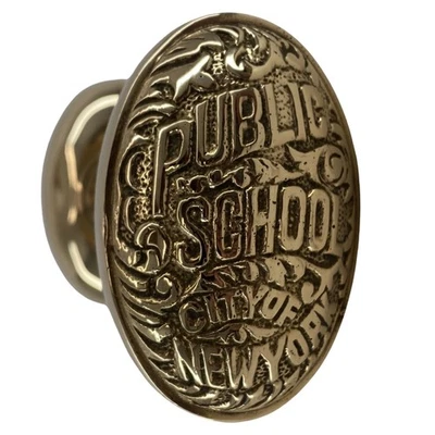 Solid Brass Pair of New York City Public School Door Knobs - Image 1 of 2