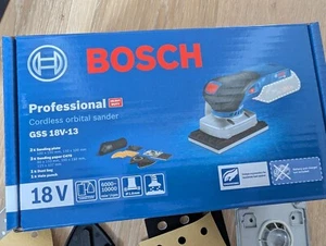 Bosch 18V GSS 18v-13 Orbital Sander 3 in 1 (Rectangle, Square & Delta Plates) - Picture 1 of 3