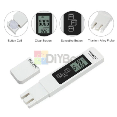 Water Quality Test Meter Digital Tool TDS&EC Temperature 0-9990 ppm Measurement - Image 1 of 4