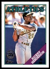Rickey Henderson 2023 Topps Series 1 88 Throwback Insert Card 35th Anniversary