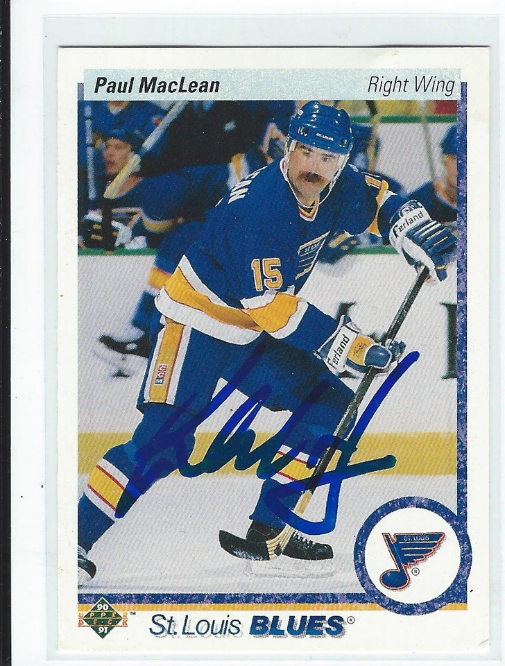 Tarjeta de cubierta superior firmada por Paul MacLean 1990/91 #330 Foto 1 de 1