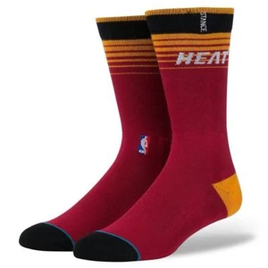 2 paia/$20 calze nuove Stance NBA Miami Heat Arena logo - nero rosso oro grandi 9-12 - Foto 1 di 3
