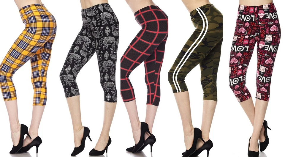 Leggings Camuflados Tie Dye Cachemira Talla Grande Piel Melocotón Estampado Capri 11 Colores L098 Foto 1 de 1