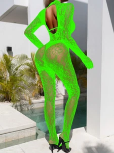 Women‘s Fishnet Stretchy Bodystockings Full Body Bodysuit Lingerie Nightwear - Picture 1 of 34