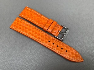 Orange Genuine Snake leather Skin watch strap band 10..18 19 20 21 22 23 24 26mm - Picture 1 of 8