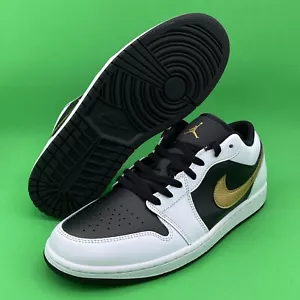 Nike Air Jordan 1 Halbschuhe weiß metallic gold schwarz Herren Größe 11 553558-172 - Bild 1 von 6