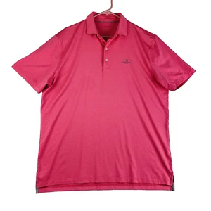 JOHNNIE-O Men's Red Solid Classic Golf Short Sleeve S/S Polo Beach Shirt Size L - Picture 1 of 15