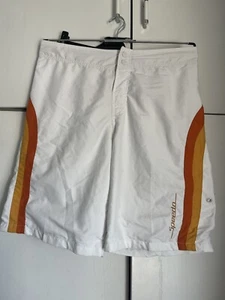 Mens Speedo Shorts size 36 bermuda surf white orange beach summer retro - Picture 1 of 24