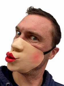 Funny Half Face Mask Kiss Jagger Big Lips Girl Pout Lip Stag Party Accessory - Picture 1 of 12