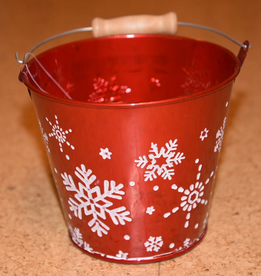 Eimer, Metall, weihnachtliches Design BH:13,5 x 12 cm - Bild 1 von 1