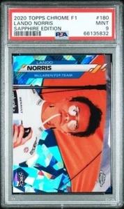 2020 Topps Chrome Formula 1 F1 Sapphire Edition Lando Norris ROOKIE #180 PSA 9 - Picture 1 of 2