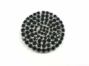 BOTTONE GIOIELLO STRASS NERO CM 3,3 - Picture 1 of 1