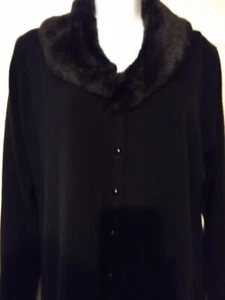 CAROLYN TAYLOR ~ ELEGANTE CARDIGAN/KUNSTFELLKRAGEN ~ VINTAGE 90er ~ NEU mit Etikett - Bild 1 von 10