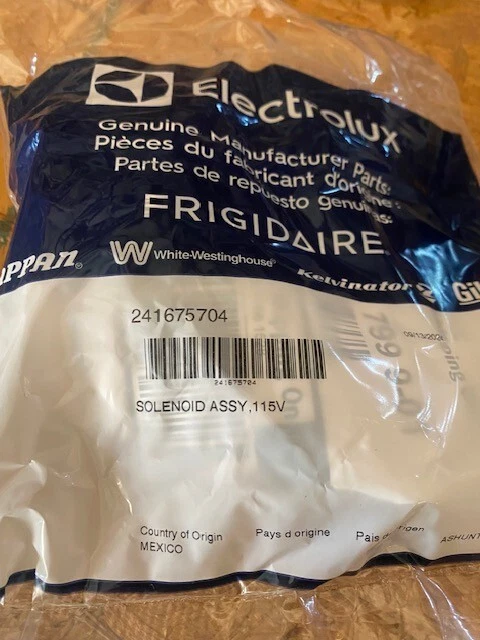 Solenoide para hacer hielo para refrigerador Frigidaire 241675704 original fabricante de equipos originales (NUEVO) Foto 1 de 1