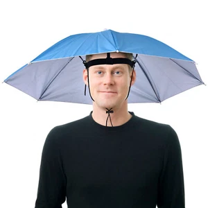 Sun Umbrella Hat Outdoor Hot Foldable Golf Fishing Camping Headwear Head Cap - Picture 1 of 14