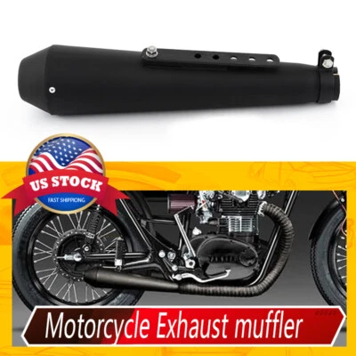 Universal Motorcycle Exhaust Pipe Muffler Fit for Harley Racer Cafe Suzuki USA - Image 1 of 4