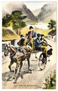 C1910 PC: ""After the Matchmaking"" Irish Jaunting Car Fergus O'Connor, editor - Imagen 1 de 2