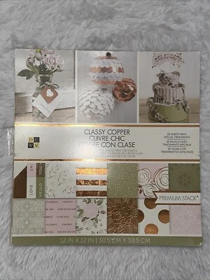 DCWV  12"x12" Printed Cardstock Stack Classy Copper Luxe Premium Stack C8 - Image 1 of 4