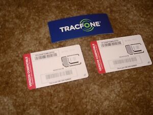 2 Standard, Nano or Micro Sim Cards For use with Verizon Compatible Phones Byop